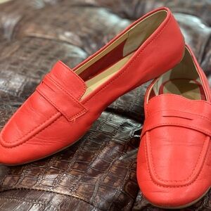 Talbots Orange Leather Driving Loafer, 8M